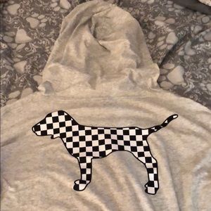 Grey hooded long sleeve tee